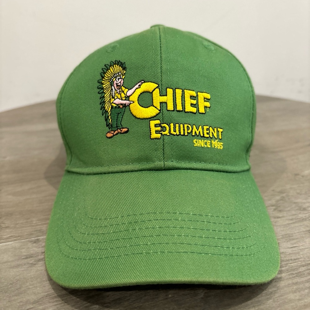 John Deere Dealer Chief Equipment Embroidered Hat Cap Black Adjustable RARE